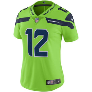 12s Seattle Seahawks Women's Neon Green Vapor Untouchable Color Rush Limited