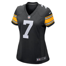 Load image into Gallery viewer, Ben Roethlisberger #7 Pittsburgh Steelers Women's Black Alternate Game Jersey