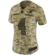 Load image into Gallery viewer, Dak Prescott #4 Dallas Cowboys Women's Camo Salute to Service Limited Jersey