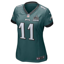 Load image into Gallery viewer, Carson Wentz #11 Philadelphia Eagles Women's Midnight Green Super Bowl LII Champions Patch Game Jersey