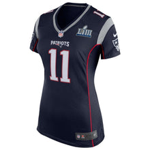 Load image into Gallery viewer, Julian Edelman #11 New England Patriots Women's Navy Super Bowl LIII Bound Game Jersey