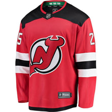 Load image into Gallery viewer, Fanatics Branded Mirco Mueller New Jersey Devils Red Home Breakaway Player Jersey