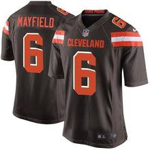 Load image into Gallery viewer, Baker Mayfield #6 Cleveland Browns Youth Brown Game Jersey