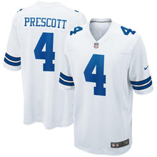 Load image into Gallery viewer, Dak Prescott #4 Dallas Cowboys Youth Navy/White Game Jersey