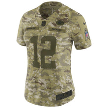 Load image into Gallery viewer, Aaron Rodgers #12 Green Bay Packers Women&#39;s Camo Salute to Service Limited