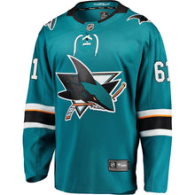 Load image into Gallery viewer, Fanatics Branded Justin Braun San Jose Sharks Teal Breakaway Jersey