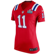 Load image into Gallery viewer, Julian Edelman #11 New England Patriots Women's Red Super Bowl LIII Bound Alternate Game Jersey