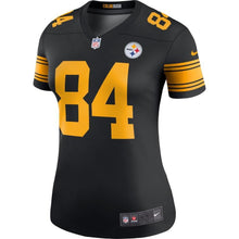 Load image into Gallery viewer, Antonio Brown #84 Pittsburgh Steelers Women&#39;s Black Color Rush Legend Jersey