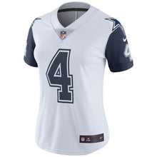 Load image into Gallery viewer, Dak Prescott #4 Dallas Cowboys Women's White Vapor Untouchable Color Rush