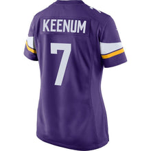 Load image into Gallery viewer, Case Keenum #7 Minnesota Vikings Women's Purple Game Jersey