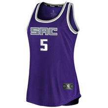 Load image into Gallery viewer, De'Aaron Fox #5 Sacramento Kings Women's Purple Fast Break Tank - Icon Edition