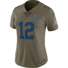 Load image into Gallery viewer, Andrew Luck #12 Indianapolis Colts Women&#39;s Olive Salute to Service Limited