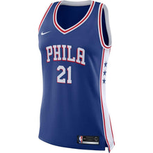 Load image into Gallery viewer, Joel Embiid #21 Philadelphia 76ers Women's Royal Swingman Jersey - Icon Edition