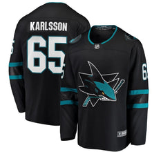Load image into Gallery viewer, Fanatics Branded Erik Karlsson San Jose Sharks Black Breakaway Alternate Player Jersey