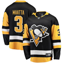Load image into Gallery viewer, Fanatics Branded Olli Maatta Pittsburgh Penguins Black Home Breakaway Player Jersey