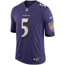 Load image into Gallery viewer, Joe Flacco #5 Baltimore Ravens Youth Purple Speed Machine Limited Player Jersey