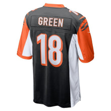 Load image into Gallery viewer, A.J. Green #18 Cincinnati Bengals Youth Black 50th Anniversary Patch Game Jersey