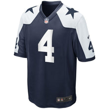 Load image into Gallery viewer, Dak Prescott #4 Dallas Cowboys Youth Navy Throwback Game Jersey