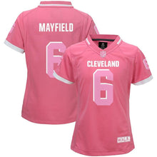 Load image into Gallery viewer, Baker Mayfield #6 Cleveland Browns Girls Youth Pink Bubble Gum Jersey