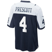 Load image into Gallery viewer, Dak Prescott #4 Dallas Cowboys Youth Navy Throwback Game Jersey
