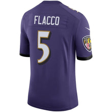 Load image into Gallery viewer, Joe Flacco #5 Baltimore Ravens Youth Purple Speed Machine Limited Player Jersey