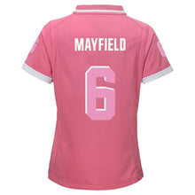 Load image into Gallery viewer, Baker Mayfield #6 Cleveland Browns Girls Youth Pink Bubble Gum Jersey