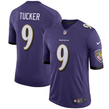 Load image into Gallery viewer, Justin Tucker #9 Baltimore Ravens Youth Purple Speed Machine Limited Player Jersey
