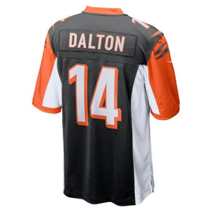 Andy Dalton #14 Cincinnati Bengals Youth Black 50th Anniversary Patch Game Jersey