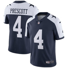 Load image into Gallery viewer, Dak Prescott #4 Dallas Cowboys Youth Navy Alternate Vapor Untouchable Limited Player Jersey