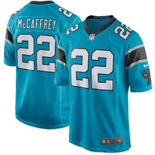 Load image into Gallery viewer, Christian McCaffrey #22 Carolina Panthers Youth Blue/Black Game Jersey