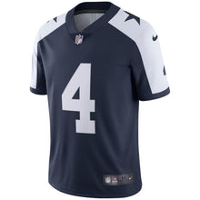 Load image into Gallery viewer, Dak Prescott #4 Dallas Cowboys Youth Navy Alternate Vapor Untouchable Limited Player Jersey