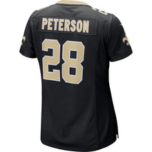Load image into Gallery viewer, Adrian Peterson #28 New Orleans Saints Women's Black Game Jersey