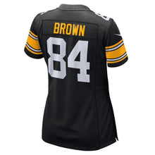 Load image into Gallery viewer, Antonio Brown #84 Pittsburgh Steelers Women&#39;s Black Alternate Game Jersey