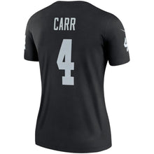 Load image into Gallery viewer, Derek Carr #4 Oakland Raiders Women's Black Legend Jersey