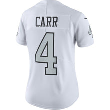 Load image into Gallery viewer, Derek Carr #4 Oakland Raiders Women's White Vapor Untouchable Color Rush Limited Player Jersey