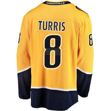 Load image into Gallery viewer, Fanatics Branded Kyle Turris Nashville Predators Gold Breakaway Player Jersey