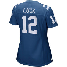 Load image into Gallery viewer, Andrew Luck #12 Indianapolis Colts Women&#39;s Royal 35th Season Game Jersey