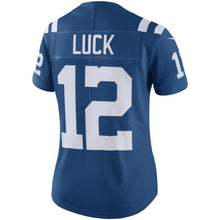 Load image into Gallery viewer, Andrew Luck #12 Indianapolis Colts Women&#39;s Royal Color Rush Limited Jersey