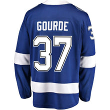 Load image into Gallery viewer, Fanatics Branded Yanni Gourde Tampa Bay Lightning Blue Home Breakaway Player Jersey