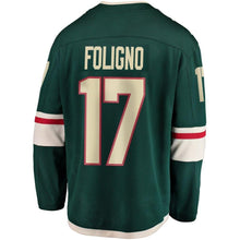 Load image into Gallery viewer, Fanatics Branded Marcus Foligno Minnesota Wild Green Breakaway Jersey