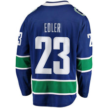 Load image into Gallery viewer, Fanatics Branded Alexander Edler Vancouver Canucks Blue Breakaway Player Jersey