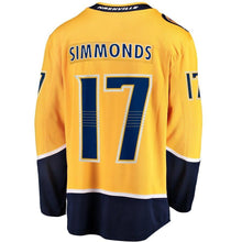 Load image into Gallery viewer, Fanatics Branded Wayne Simmonds Nashville Predators Yellow Breakaway Player Jersey