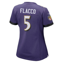Load image into Gallery viewer, Joe Flacco #5 Baltimore Ravens Women's Purple Patch Game Jersey