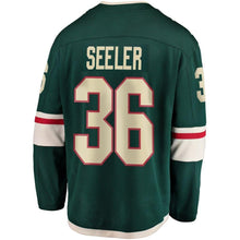 Load image into Gallery viewer, Fanatics Branded Nick Seeler Minnesota Wild Green Breakaway Jersey