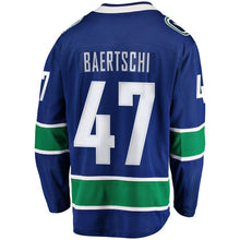 Load image into Gallery viewer, Fanatics Branded Sven Baertschi Vancouver Canucks Blue Breakaway Player Jersey