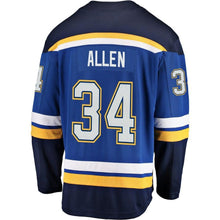 Load image into Gallery viewer, Fanatics Branded Jake Allen St. Louis Blues Blue Breakaway Player Jersey
