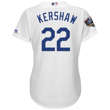 Load image into Gallery viewer, Clayton Kershaw #22 Los Angeles Dodgers Women's White 2018 World Series