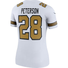 Load image into Gallery viewer, Adrian Peterson #28 New Orleans Saints Women&#39;s White Color Rush Legend Jersey