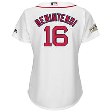 Load image into Gallery viewer, Andrew Benintendi #16 Boston Red Sox Women&#39;s White 2017 Postseason