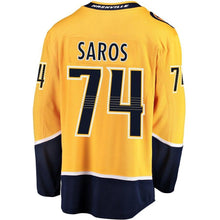 Load image into Gallery viewer, Fanatics Branded Juuse Saros Nashville Predators Gold Breakaway Player Jersey